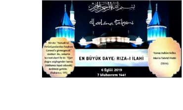EN BÜYÜK GAYE: RIZA-I İLAHİ